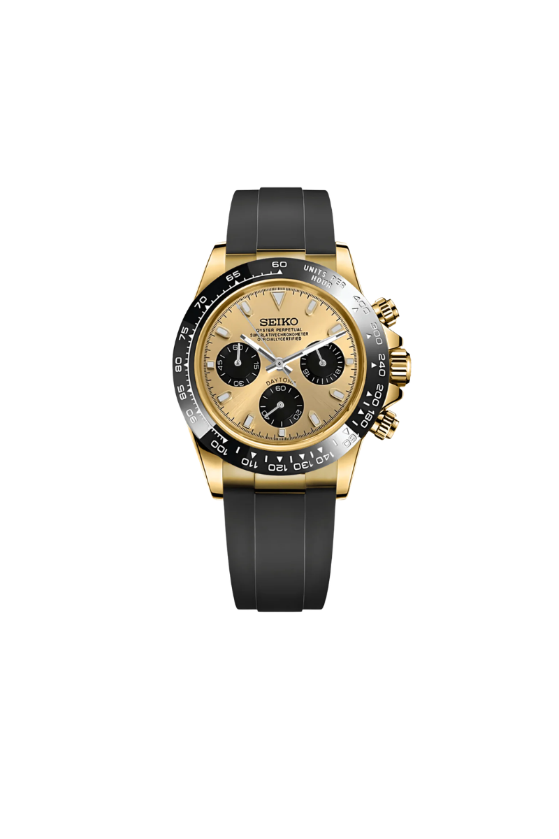 SEIKOTONA GOLD BLACK MEN'S WATCH