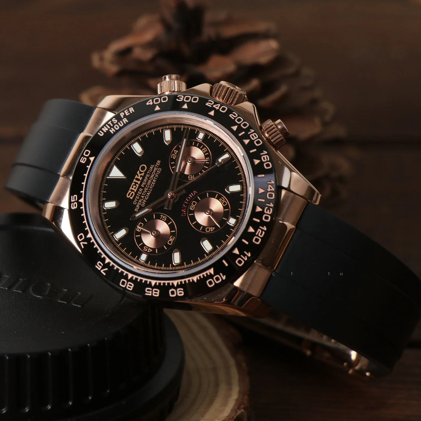 SEIKOTONA CHOCOLATE DIAL (RUBBER STRAP) MEN'S WATCH