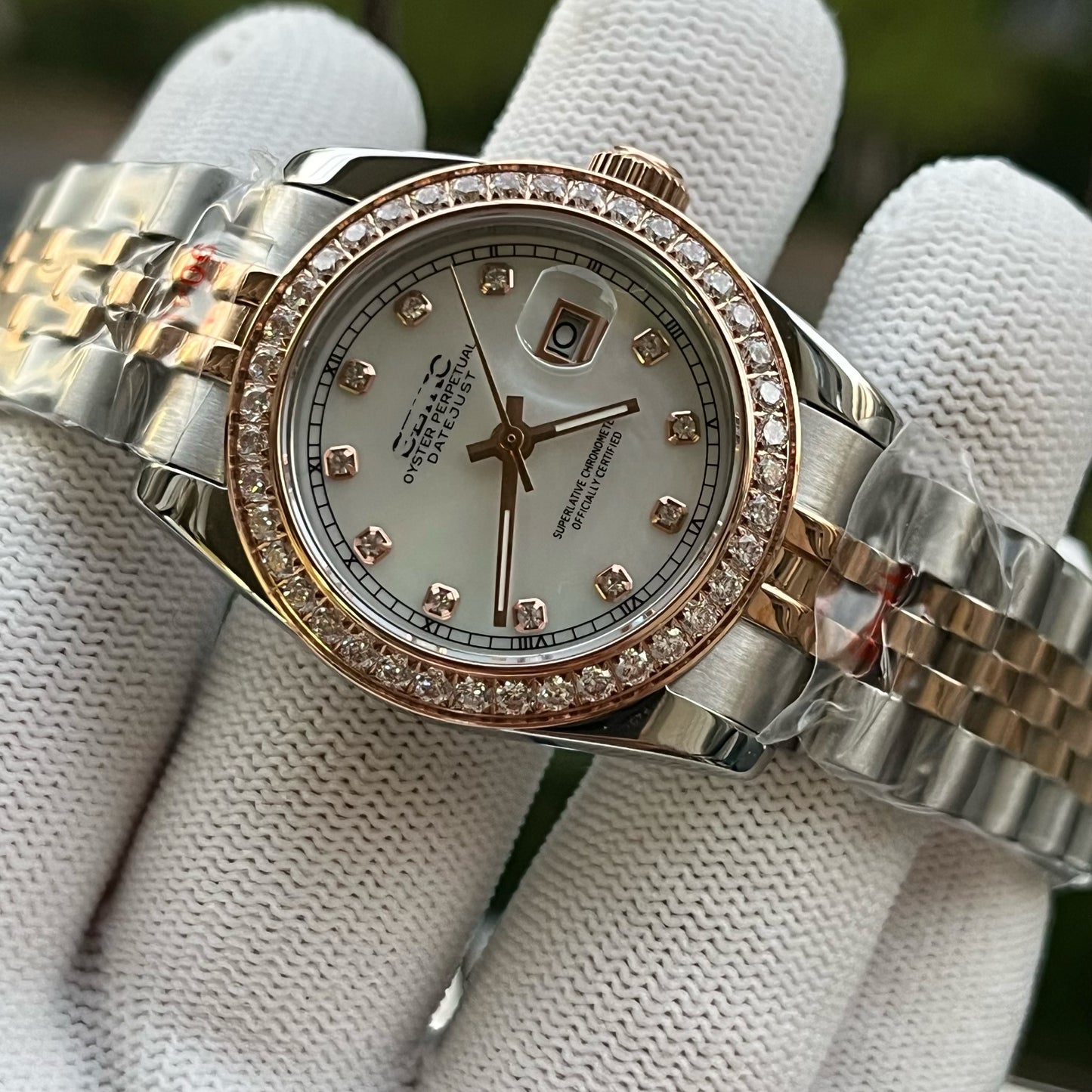 SEIDATEJUST ROSE GOLD DIAMOND WHITE LADIES WATCH