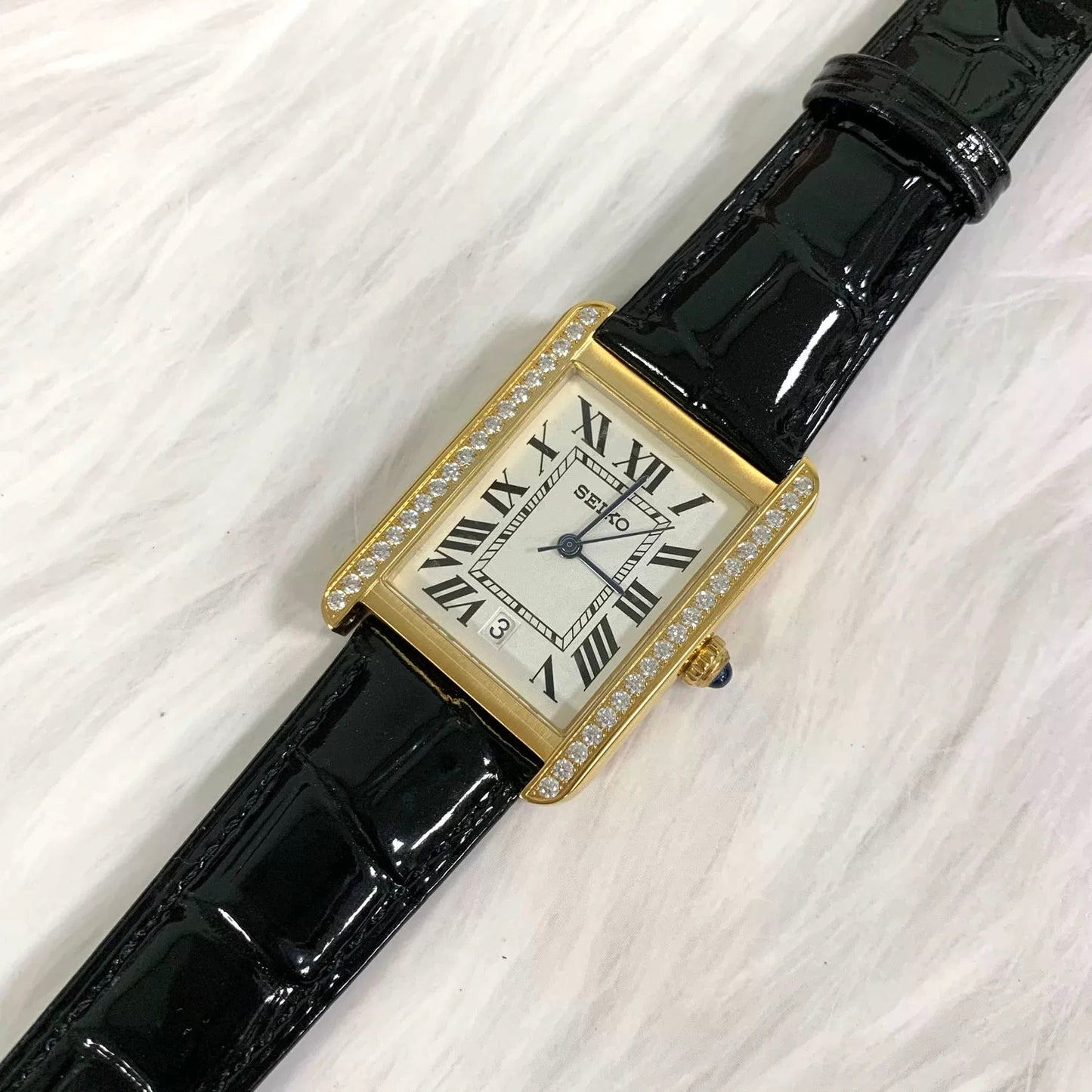 SEIKOTANK LADIES WHITE FACE (CLASSIC/ DIAMOND)