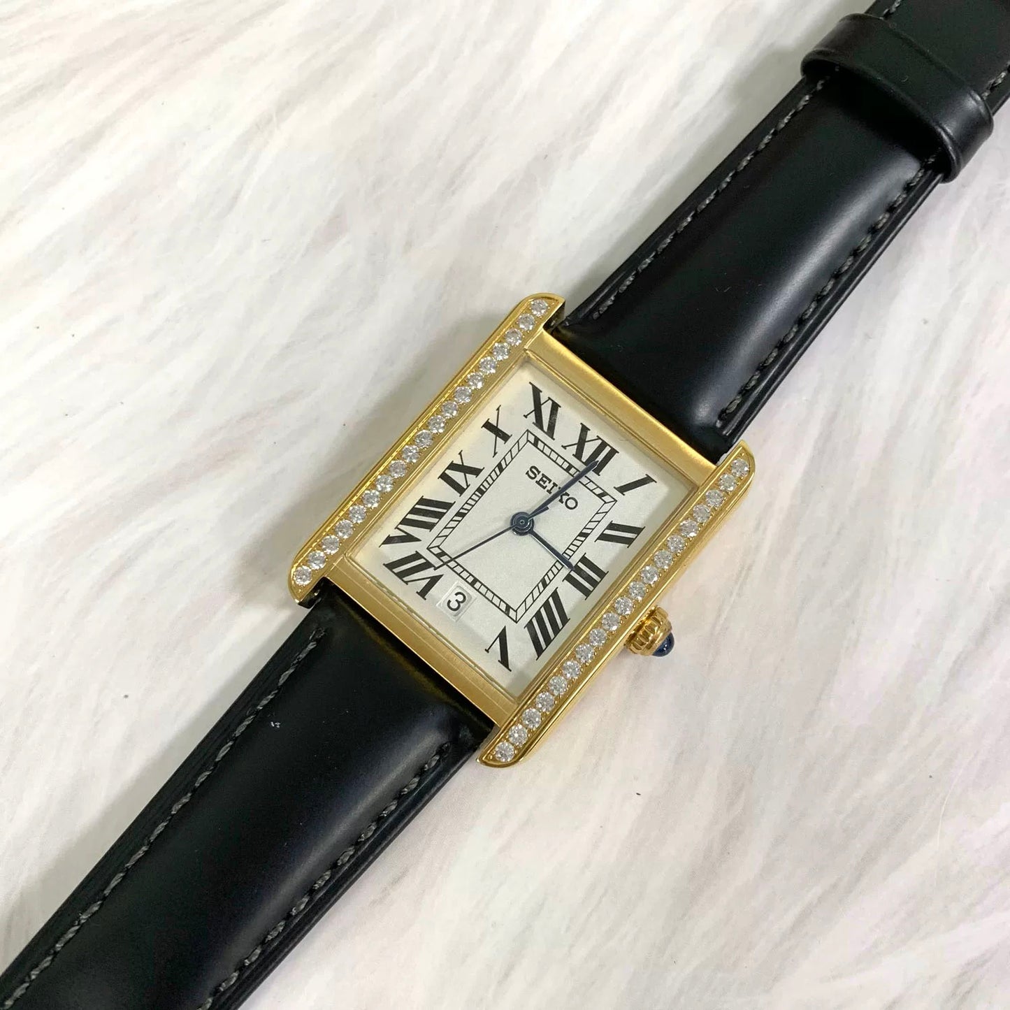 SEIKOTANK LADIES WHITE FACE (CLASSIC/ DIAMOND)